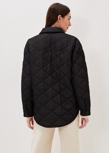 Phase Eight Lola Quilted Polka Dot Coats Black Canada | LTRAXJ-841